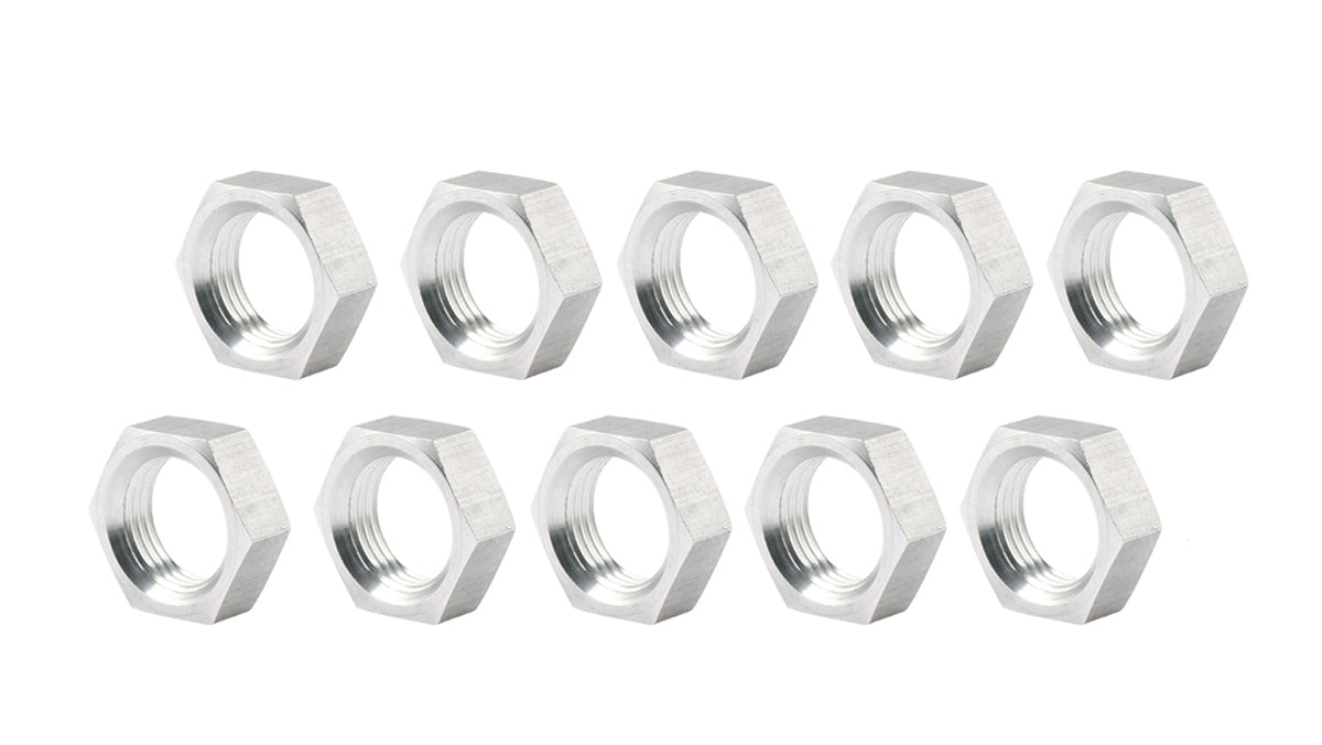 5/8-18 RH Alum Jam Nuts Thin O.D. 10pk