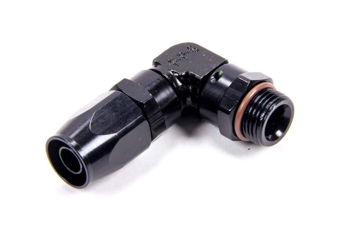 Hose Fitting #8 90 Deg to 3/4-16 Male ORB Black