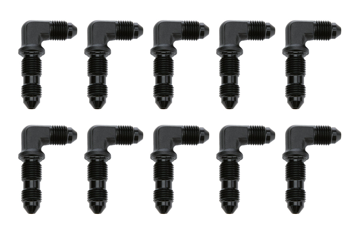 90 Degree Bulkhead -3 Black 10pk