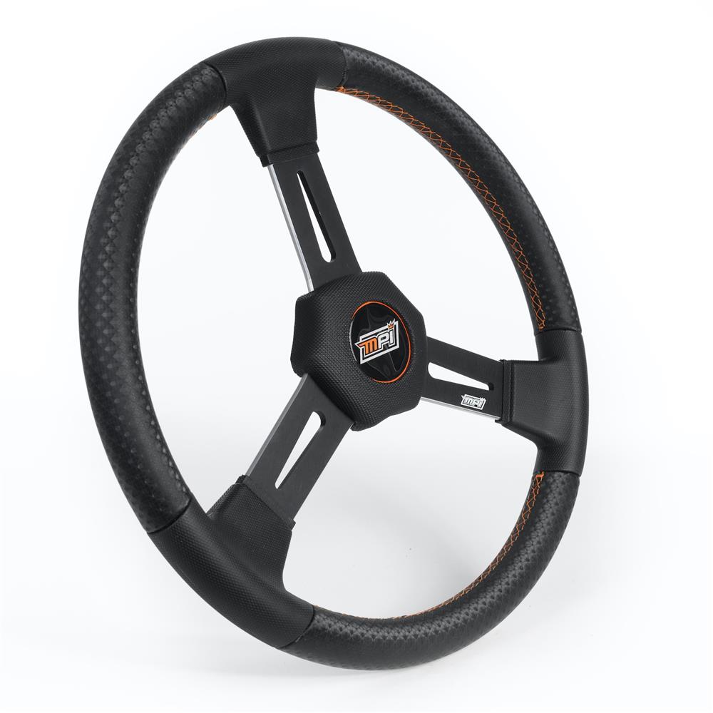 MPI 15" Polyurethane + RG Grip Flat Aluminum Steering Wheel