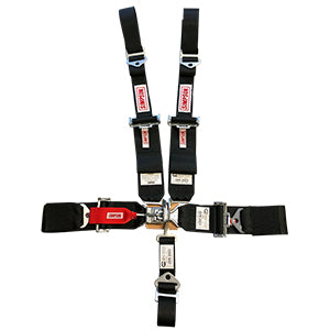 Simpson Latch & Link 5 Point 2-Inch Racing Harness, 55-Inch Bolt-in, Narrow Shoulder Belts, Black