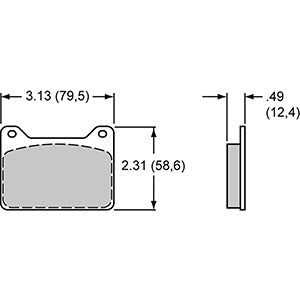 Wilwood Brake Pad Set, BP-40, 7912, Powerlite, .49" Thickness, Axle Set