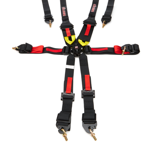 Harness 6pt Black Cam L 3in/2in Shoulder FIA